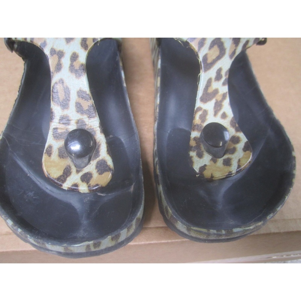 Hey‎ Girl Sandals Womens 38 Leopard Print Thong Slides Corky's US 7-7.5 - Picture 2 of 9
